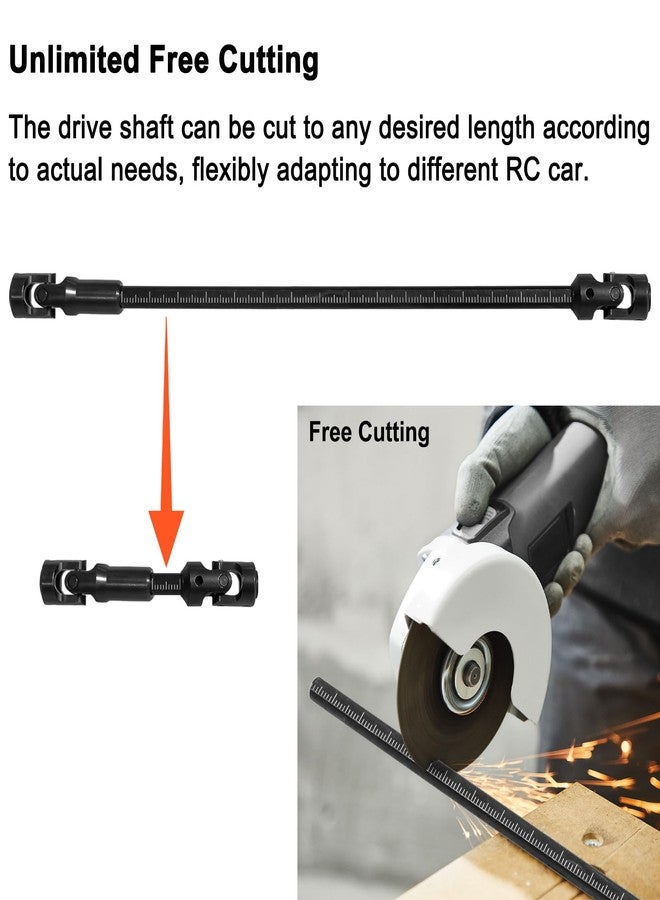 LRFHL 1/10 Crawler Driveshaft Stainless Steel SCX10 Drive Shaft for 1/10 RC Crawler LCG Rigs Sportys Scalers Capra SCX10 Pro 68-229mm, Black - Image 4